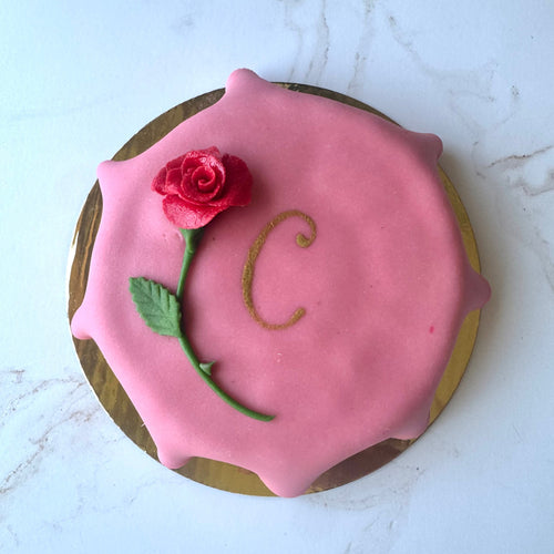 marzipan rose cake Seattle birthday cake