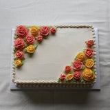 vintage sheet cake seattle buttercream flowers